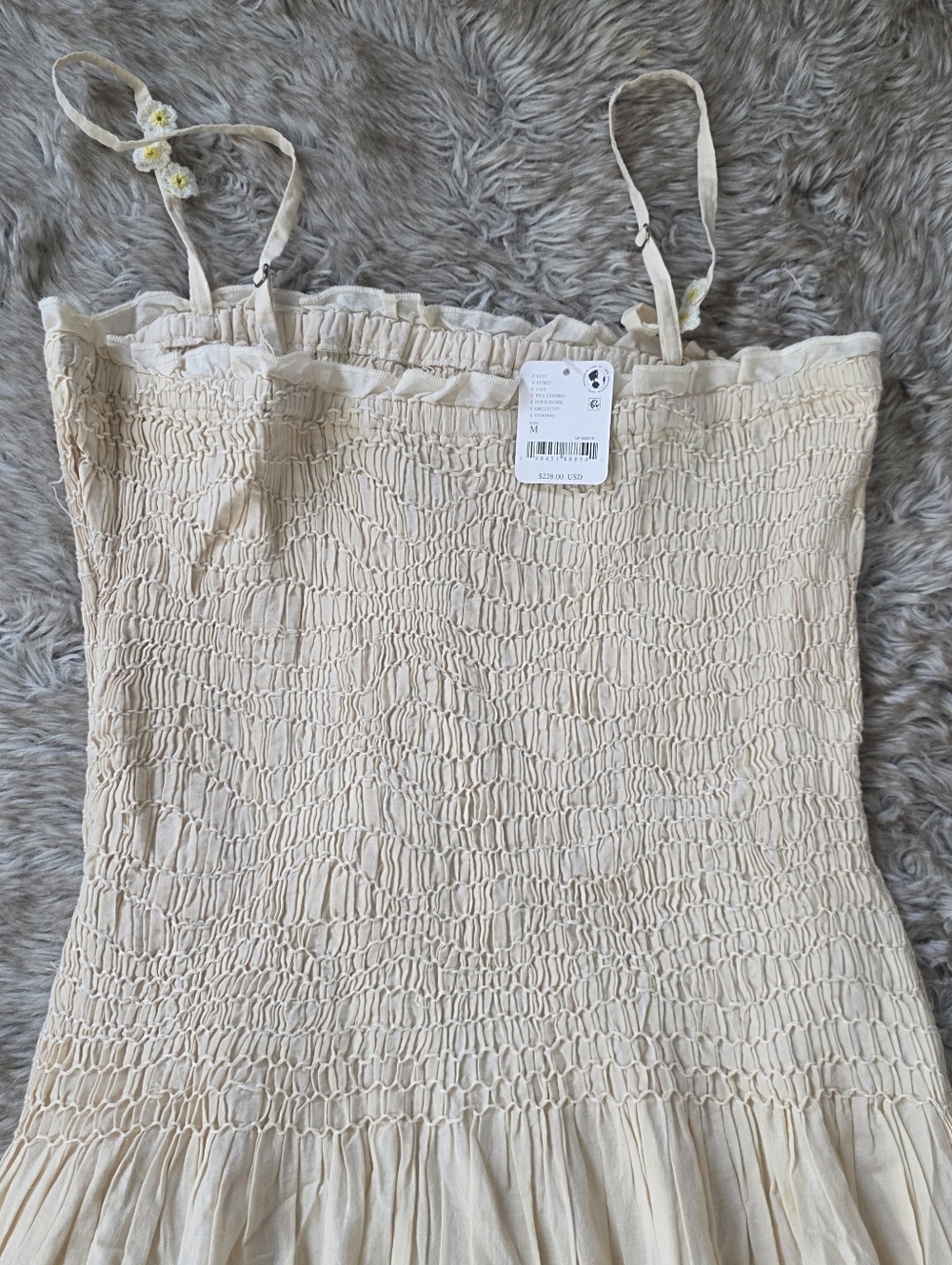 Free People Daphne Midi Dress Tea Combo Ivory Women's Size Medium‎ - Picture 12 of 14